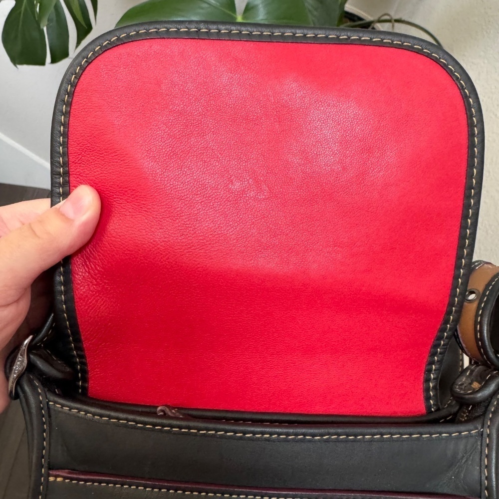 Coach x Disney Black Leather Patricia Saddle Bag Crossbody Mickey Ears - Picture 7 of 11